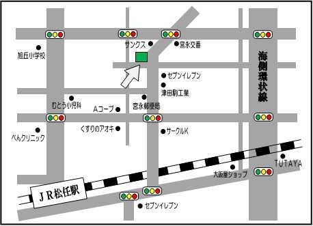 弊社フォレスト不動産の場所です。