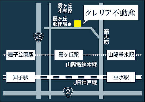 山電「霞ヶ丘駅」徒歩５分・JR「垂水駅」徒歩１４分