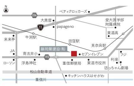 【店舗地図】cocochi 藤岡萬建設
