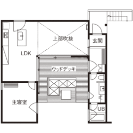 【千葉県印旛郡】ホテルのように暮らす郊外の家。モデルハウス「いには」の間取り図(1階)