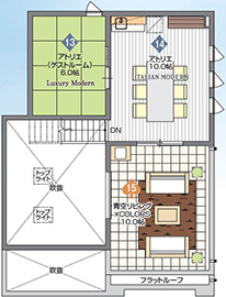 桧家住宅　川越展示場の間取り図(3階)