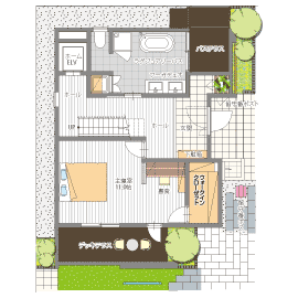 桧家住宅　新宿展示場の間取り図(1階)