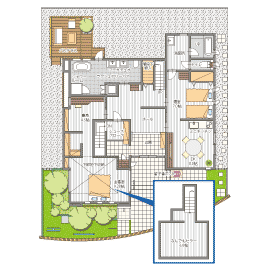 桧家住宅　立川A展示場の間取り図(1階)