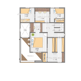 桧家住宅　平沼B展示場の間取り図(2階)