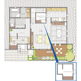 桧家住宅　つくばアネックス展示場の間取り図(1階)