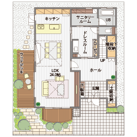 桧家住宅　小山北展示場の間取り図(1階)