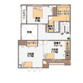 桧家住宅　小山北展示場の間取り図(2階)