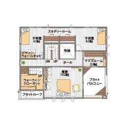 桧家住宅　水戸赤塚展示場の間取り図(2階)
