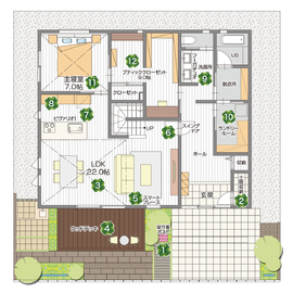 桧家住宅　筑西展示場の間取り図(1階)