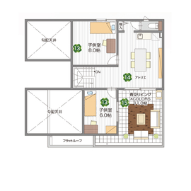 桧家住宅　筑西展示場の間取り図(2階)