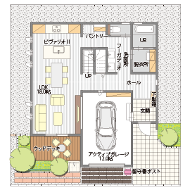 桧家住宅　甲府昭和展示場の間取り図(1階)