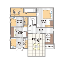 桧家住宅　甲府昭和展示場の間取り図(2階)