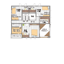 桧家住宅　甲府展示場の間取り図(2階)