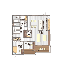 桧家住宅　浜松展示場の間取り図(2階)