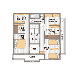 桧家住宅　エコノハ展示場の間取り図(2階)