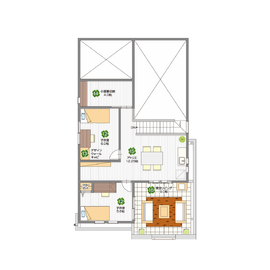 桧家住宅　郡山展示場の間取り図(2階)