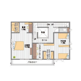 桧家住宅　高崎駅前展示場の間取り図(2階)