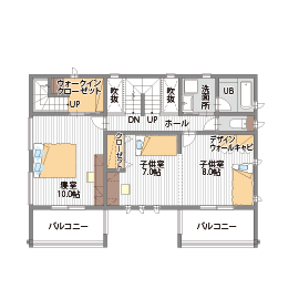 桧家住宅　高崎並榎展示場の間取り図(2階)