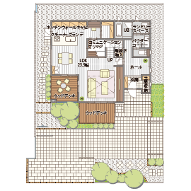 桧家住宅　山形Ａ展示場の間取り図(1階)