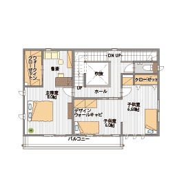 桧家住宅　仙台寺岡展示場の間取り図(2階)