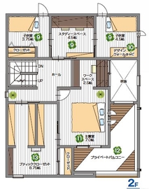 桧家住宅　前橋北展示場の間取り図(2階)
