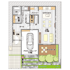 桧家住宅　太田展示場の間取り図(1階)