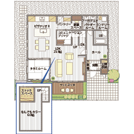 桧家住宅　大崎展示場の間取り図(1階)