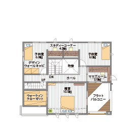 桧家住宅　長岡展示場の間取り図(2階)