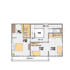 桧家住宅　長野古牧展示場の間取り図(2階)