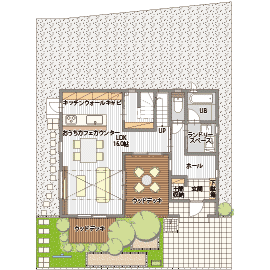 桧家住宅　栃木展示場の間取り図(1階)