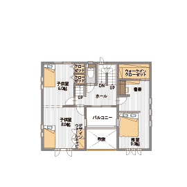 桧家住宅　栃木展示場の間取り図(2階)
