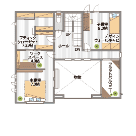 桧家住宅　那須塩原展示場の間取り図(2階)