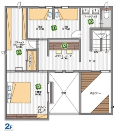 桧家住宅　足利展示場の間取り図(2階)
