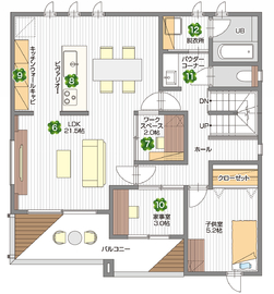 桧家住宅　福島南展示場の間取り図(2階)