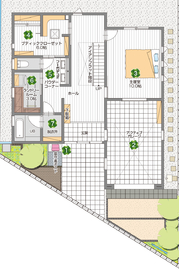 桧家住宅　プラザ浦和展示場の間取り図(1階)