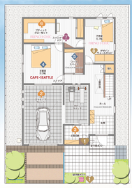 桧家住宅　小牧展示場の間取り図(1階)