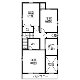 【レアルハウス】茶屋が坂モデルハウス／名古屋市。現実的なリアルサイズ・自然素材に包まれた空間の間取り図(2階)
