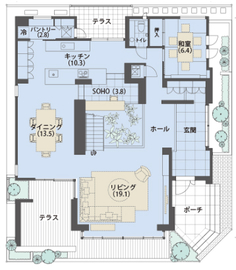 【三菱地所ホーム】平沼橋ホームギャラリー／＠「平沼橋駅」より徒歩5分の間取り図(1階)