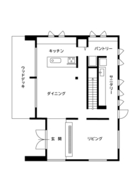 【地球品質～地球が生み出したものだけ：アイジースタイルハウス】浜松コンセプトハウスの間取り図(1階平面図)