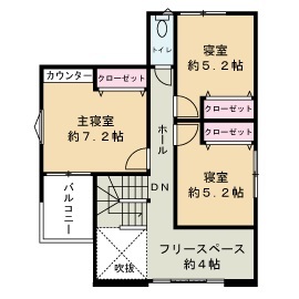 【上里町】上里建設まちかどモデルハウス　HEAT20 G2 高断熱・高気密　－Kamikenミラスタの家 －の間取り図(2階)