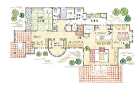 【太田市】Natural stye AIWA HOME モデルハウス／アンティーク風の間取り図(1階)