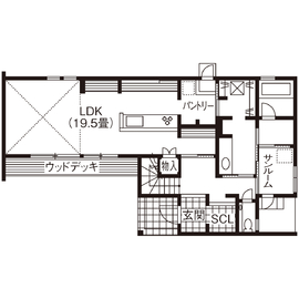 甲賀市宮の前モデルハウス｜ルポハウスの間取り図(1階)