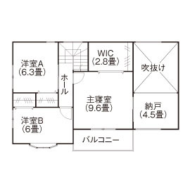 『家族だんらんの家』昭和建設　櫛原展示場の間取り図(2階（第2）)
