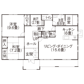 『家族だんらんの家』昭和建設　日田展示場の間取り図(1階（第1）)