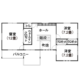 『家族だんらんの家』昭和建設　熊本展示場の間取り図(2階（第1）)