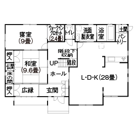 『家族だんらんの家』昭和建設　武雄展示場の間取り図(1階（第1）)