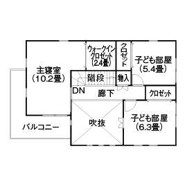『家族だんらんの家』昭和建設　武雄展示場の間取り図(2階（第2）)