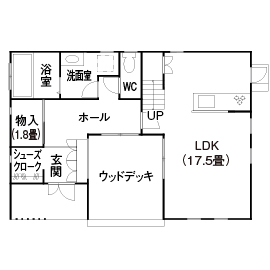 『家族だんらんの家』昭和建設　佐賀展示場の間取り図(1階（第2）)