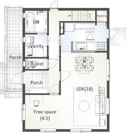 セルコホーム大分東　常行モデルハウスの間取り図(1階)