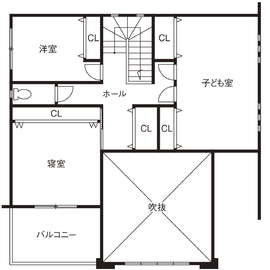 モデルハウス・THE BASE～建築家と叶える等身大の家～の間取り図(2階)
